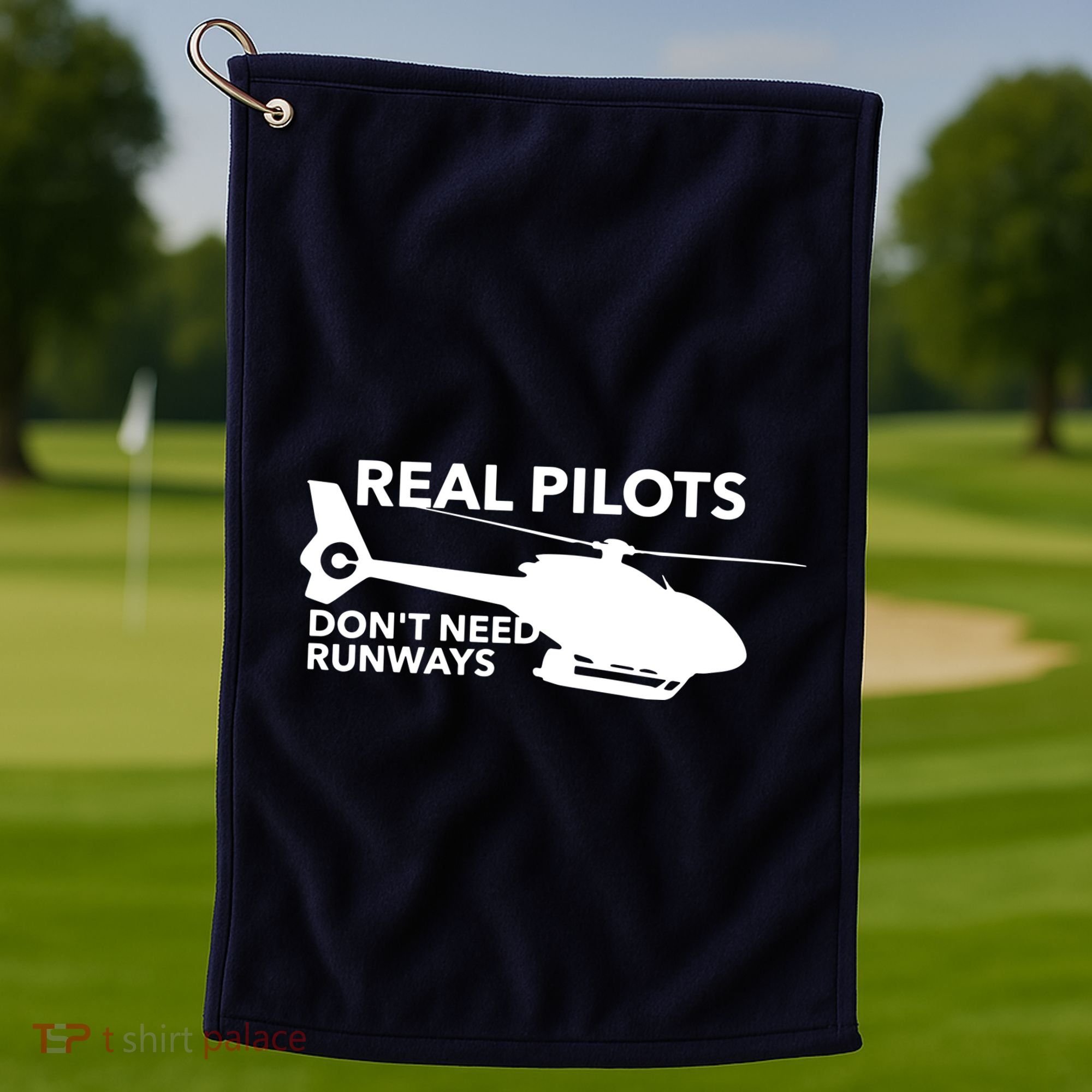 Real Pilots Dont Need Runways Helicopter Pilot Golf Towel