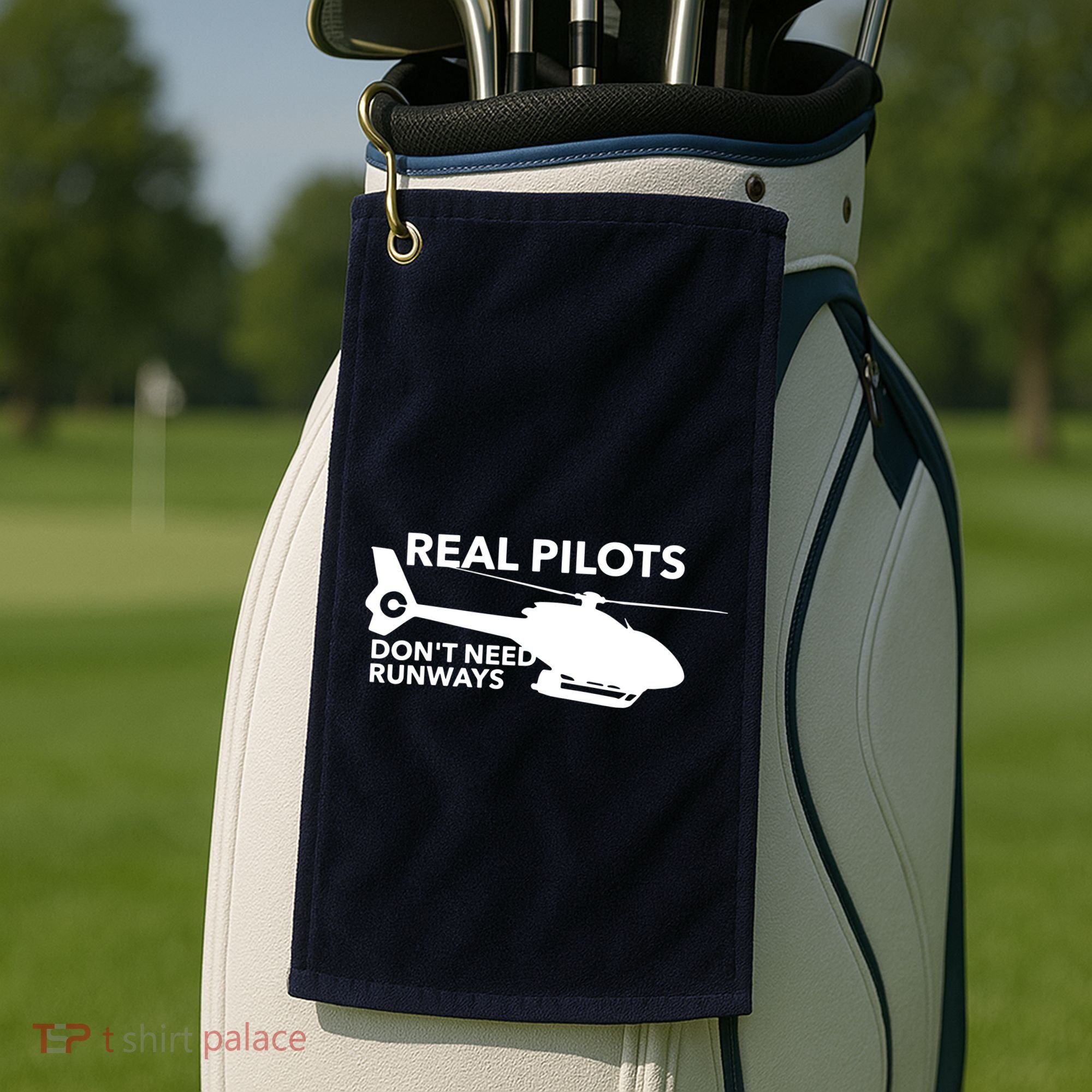 Real Pilots Dont Need Runways Helicopter Pilot Golf Towel