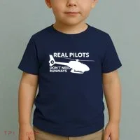 Real Pilots Dont Need Runways Helicopter Pilot Toddler T-Shirt thumb 2