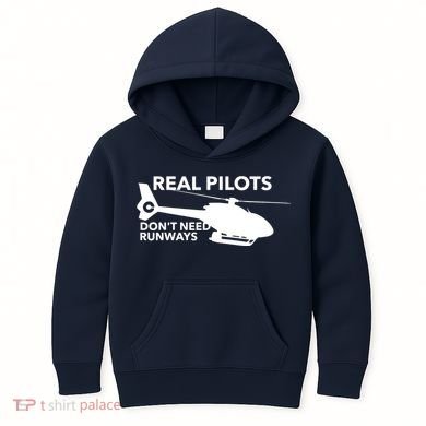Real Pilots Dont Need Runways Helicopter Pilot Kids Hoodie