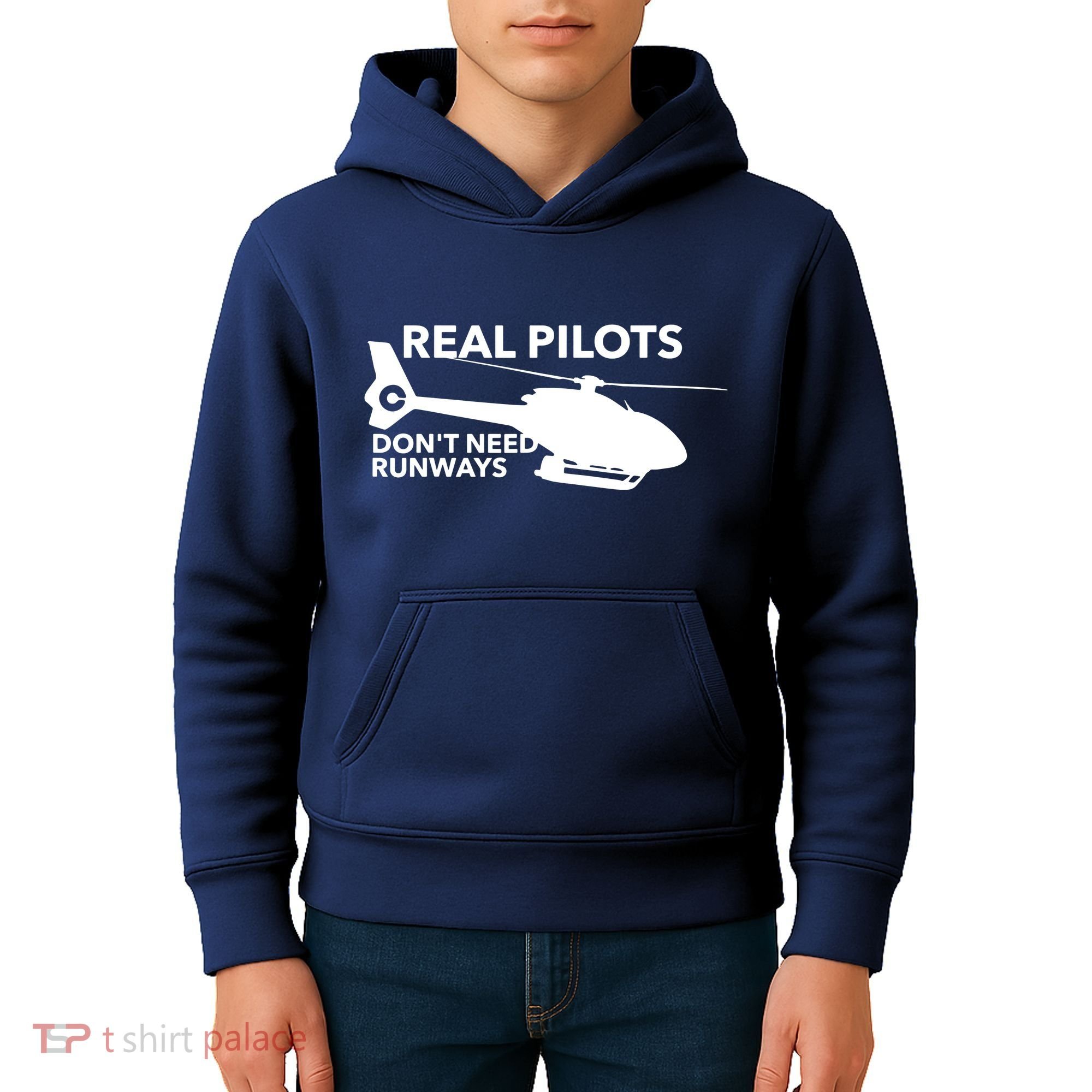 Real Pilots Dont Need Runways Helicopter Pilot Kids Hoodie