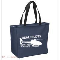 Real Pilots Dont Need Runways Helicopter Pilot Tote Bag thumb 2