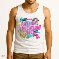 Retro Physical Education Vibes Gym Teacher Phys Ed Teacher Tank Top thumb 3