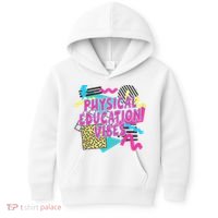 Retro Physical Education Vibes Gym Teacher Phys Ed Teacher Kids Hoodie thumb 0