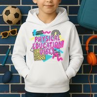 Retro Physical Education Vibes Gym Teacher Phys Ed Teacher Kids Hoodie thumb 2
