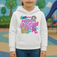 Retro Physical Education Vibes Gym Teacher Phys Ed Teacher Kids Hoodie thumb 3