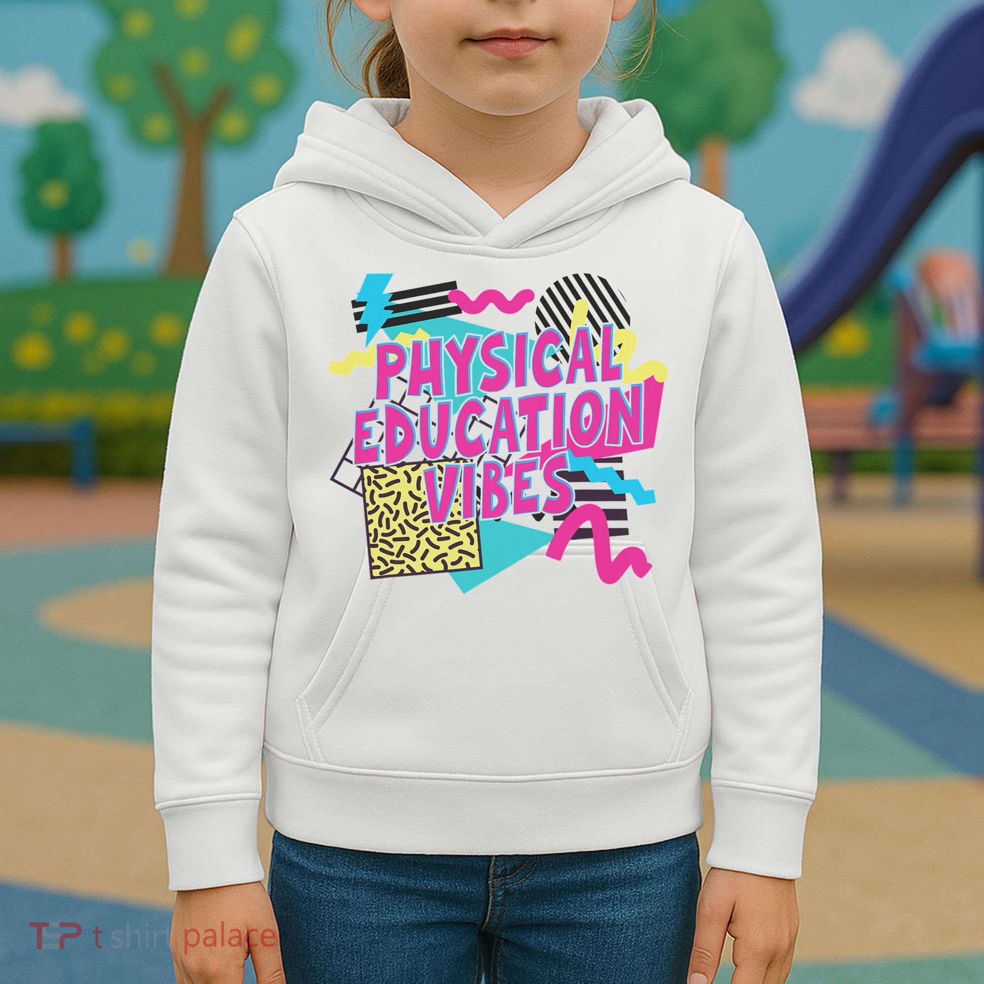 Retro Physical Education Vibes Gym Teacher Phys Ed Teacher Kids Hoodie