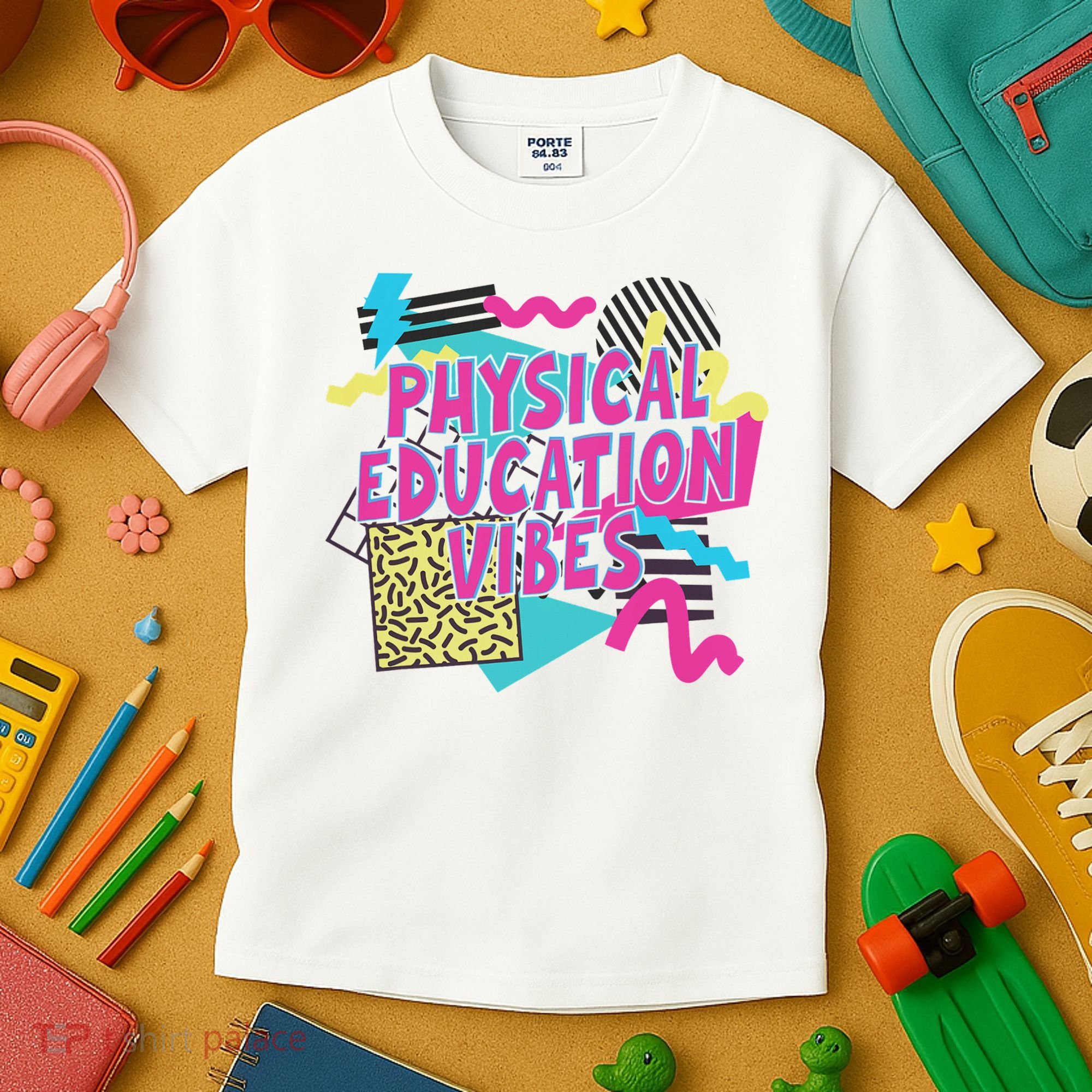 Retro Physical Education Vibes Gym Teacher Phys Ed Teacher Kids T-Shirt
