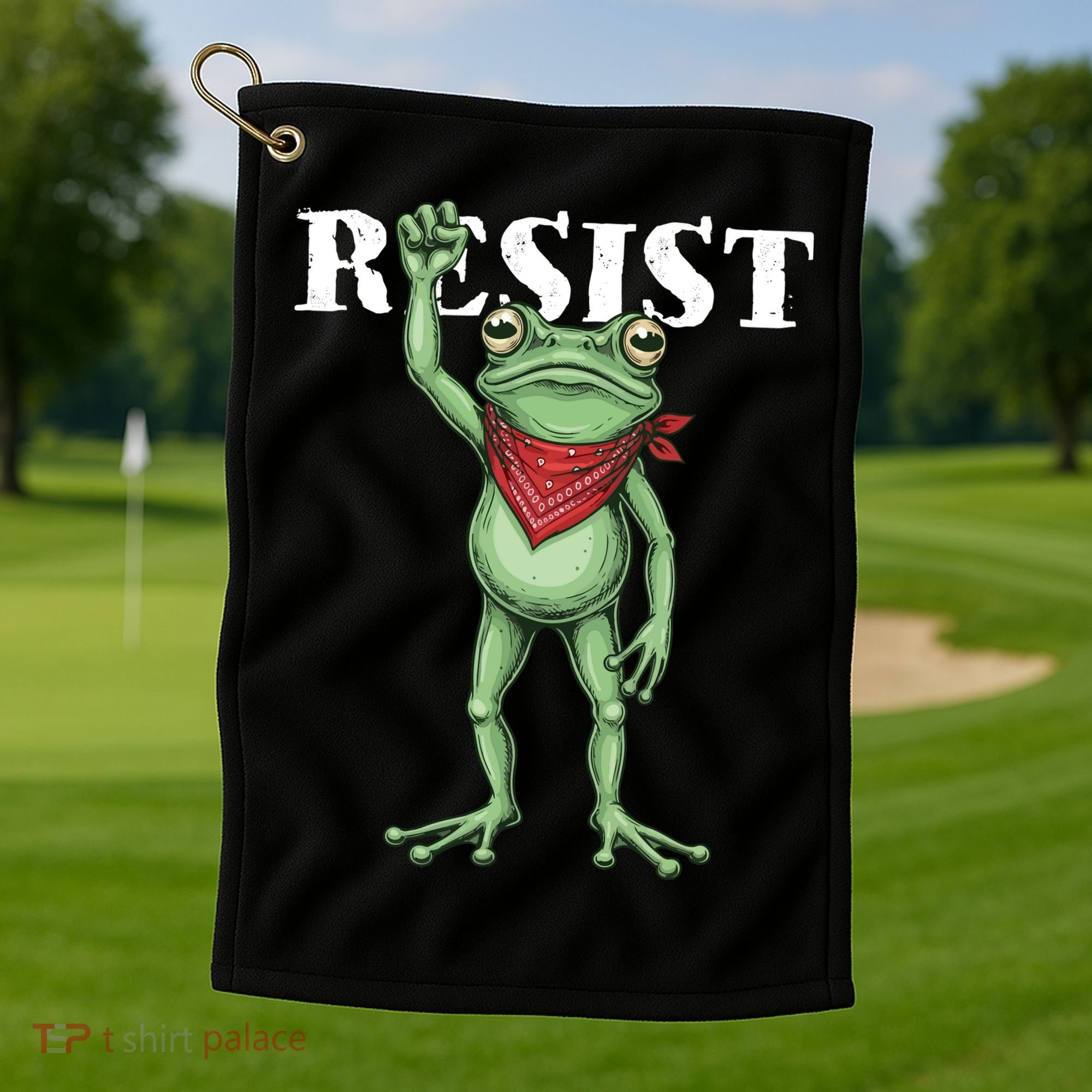 Resist Portland Frog Golf Towel