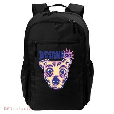 Resting Pit Face Funny Pit Bull Dog Backpack
