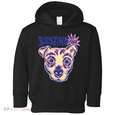 Resting Pit Face Funny Pit Bull Dog Toddler Hoodie