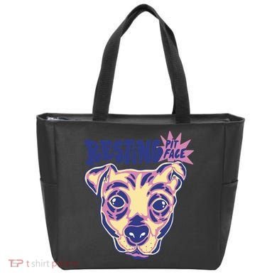 Resting Pit Face Funny Pit Bull Dog Tote Bag