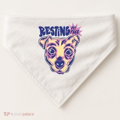 Resting Pit Face Funny Pit Bull Dog USA-Made Doggie Bandana