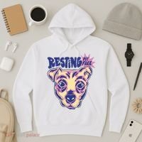 Resting Pit Face Funny Pit Bull Dog Hoodie thumb 3