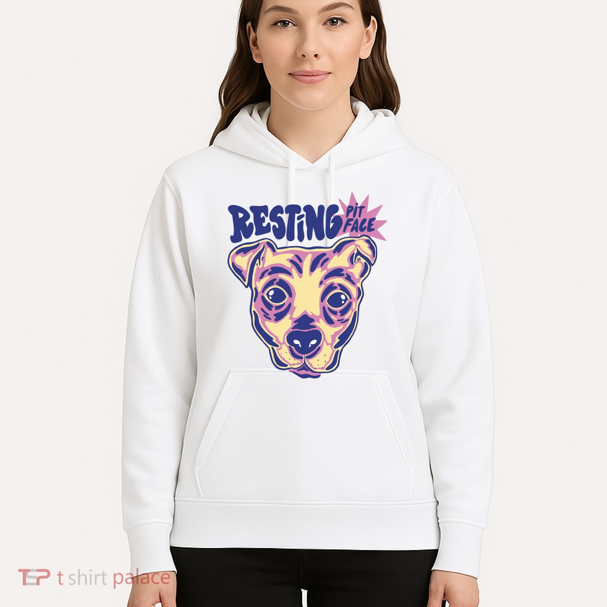 Resting Pit Face Funny Pit Bull Dog Hoodie