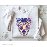 Resting Pit Face Funny Pit Bull Dog Sweatshirt thumb 2
