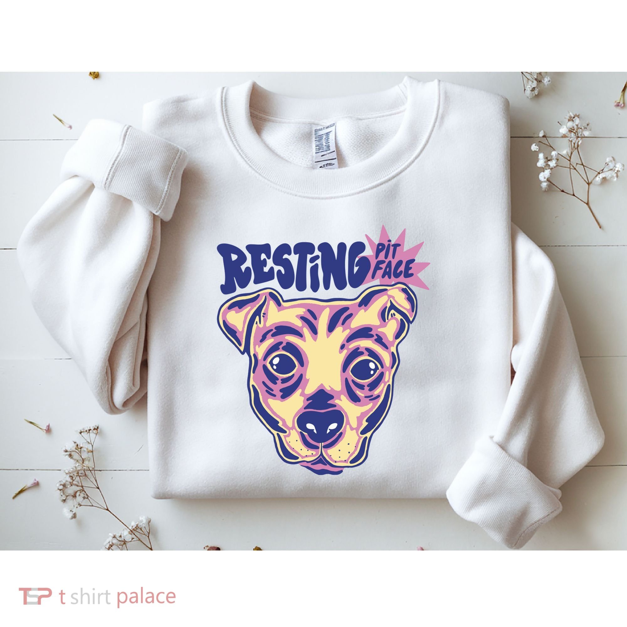 Resting Pit Face Funny Pit Bull Dog Sweatshirt