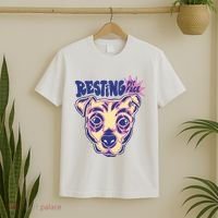 Resting Pit Face Funny Pit Bull Dog T-Shirt thumb 2