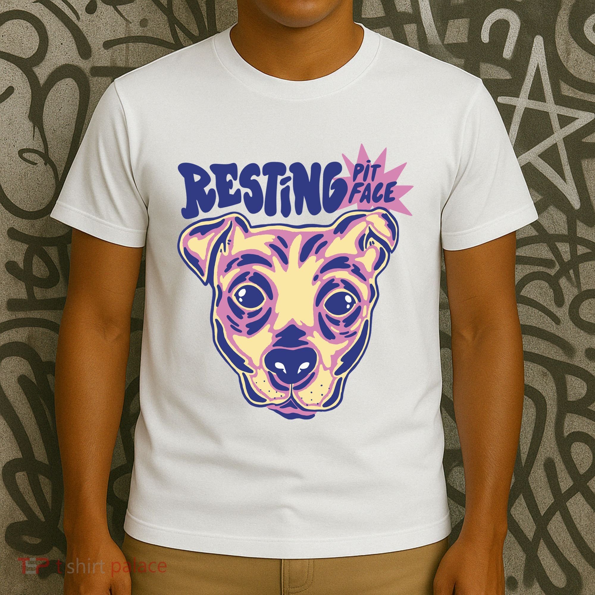 Resting Pit Face Funny Pit Bull Dog T-Shirt