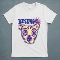 Resting Pit Face Funny Pit Bull Dog T-Shirt thumb 5