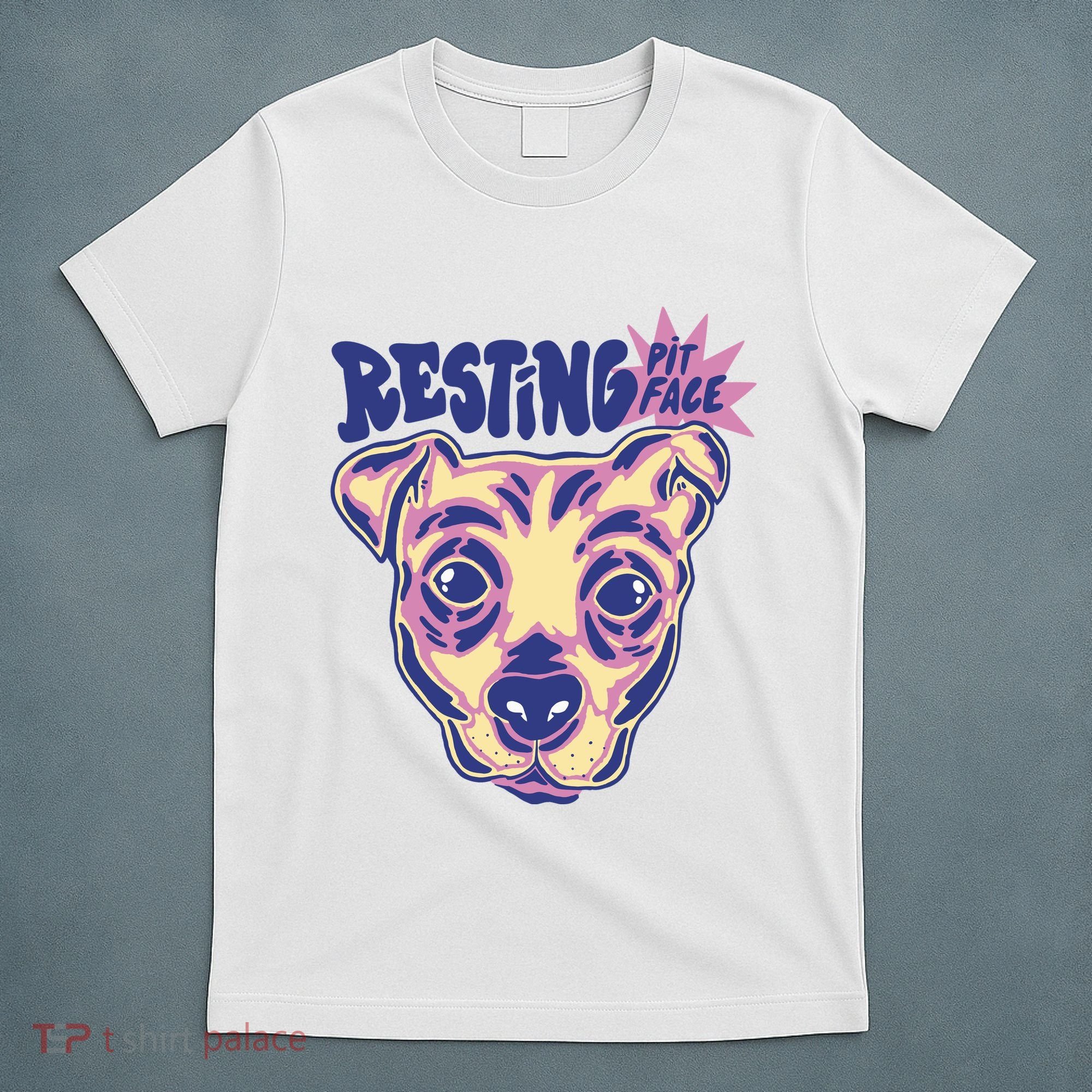 Resting Pit Face Funny Pit Bull Dog T-Shirt