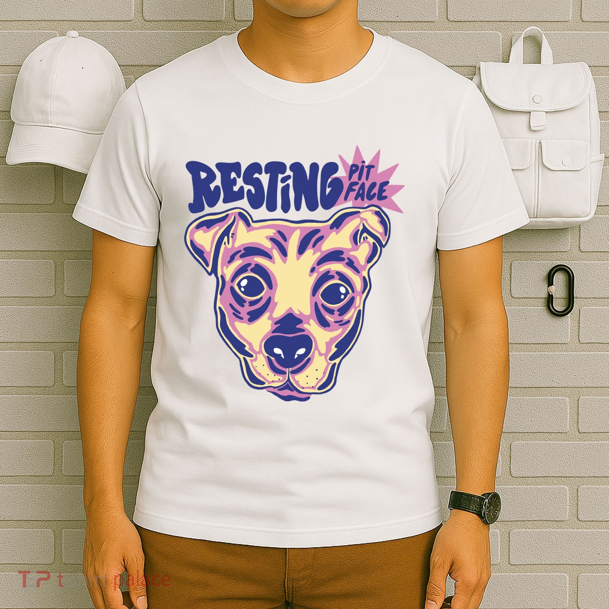 Resting Pit Face Funny Pit Bull Dog T-Shirt