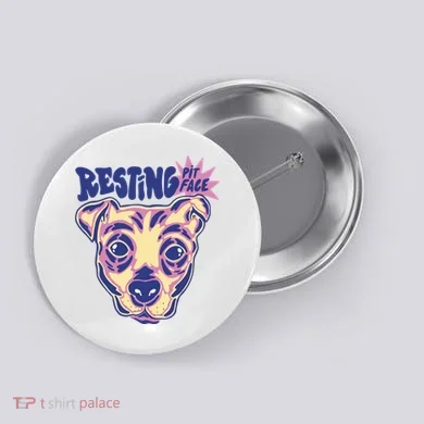 Resting Pit Face Funny Pit Bull Dog Button