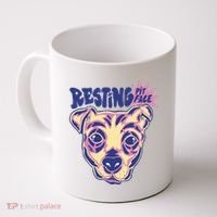 Resting Pit Face Funny Pit Bull Dog Coffee Mug thumb 0