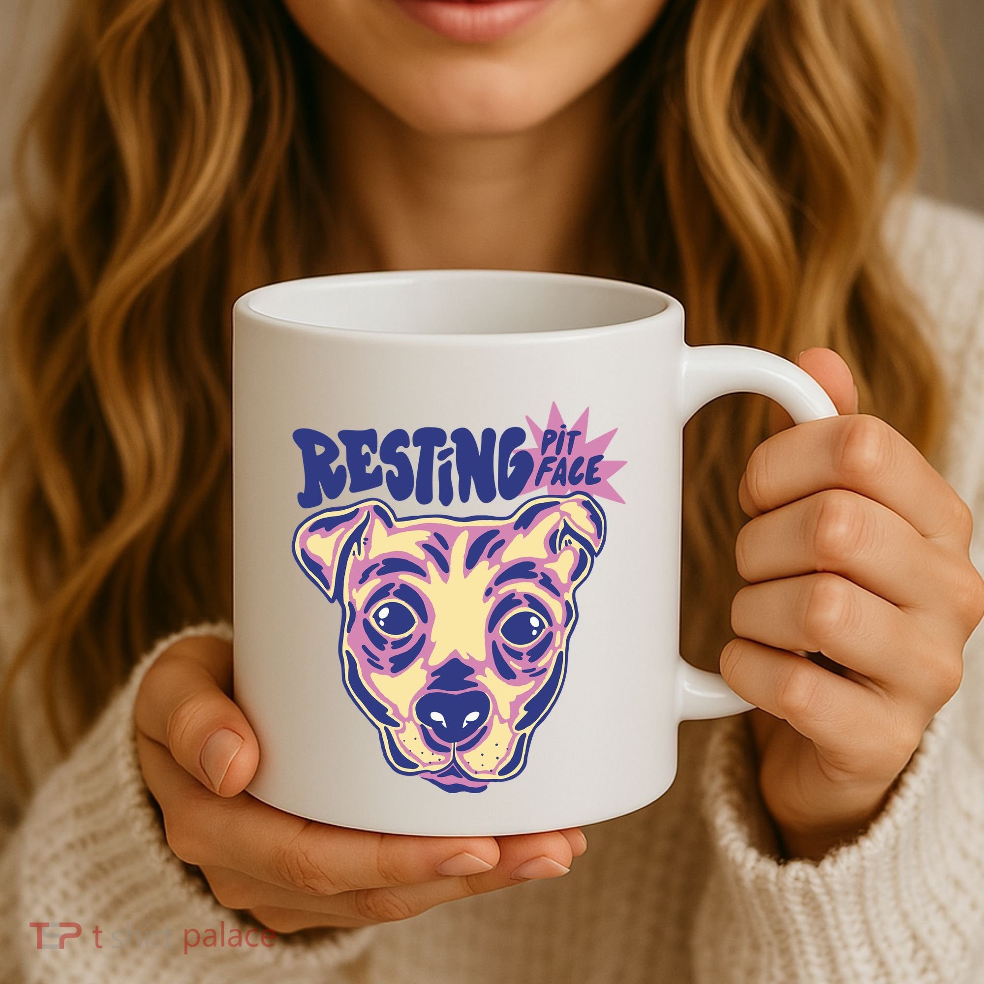 Resting Pit Face Funny Pit Bull Dog Coffee Mug