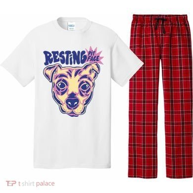 Resting Pit Face Funny Pit Bull Dog Pajama Set