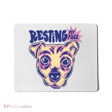 Resting Pit Face Funny Pit Bull Dog Mousepad
