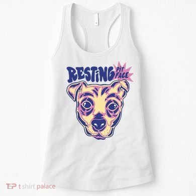 Resting Pit Face Funny Pit Bull Dog Women's Tank Top