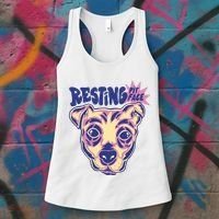 Resting Pit Face Funny Pit Bull Dog Women's Tank Top thumb 3