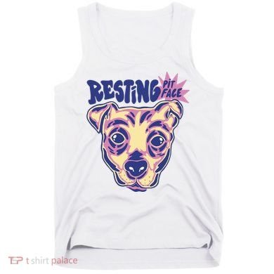 Resting Pit Face Funny Pit Bull Dog Tank Top