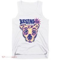 Resting Pit Face Funny Pit Bull Dog Tank Top thumb 0