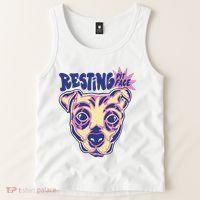 Resting Pit Face Funny Pit Bull Dog Tank Top thumb 2
