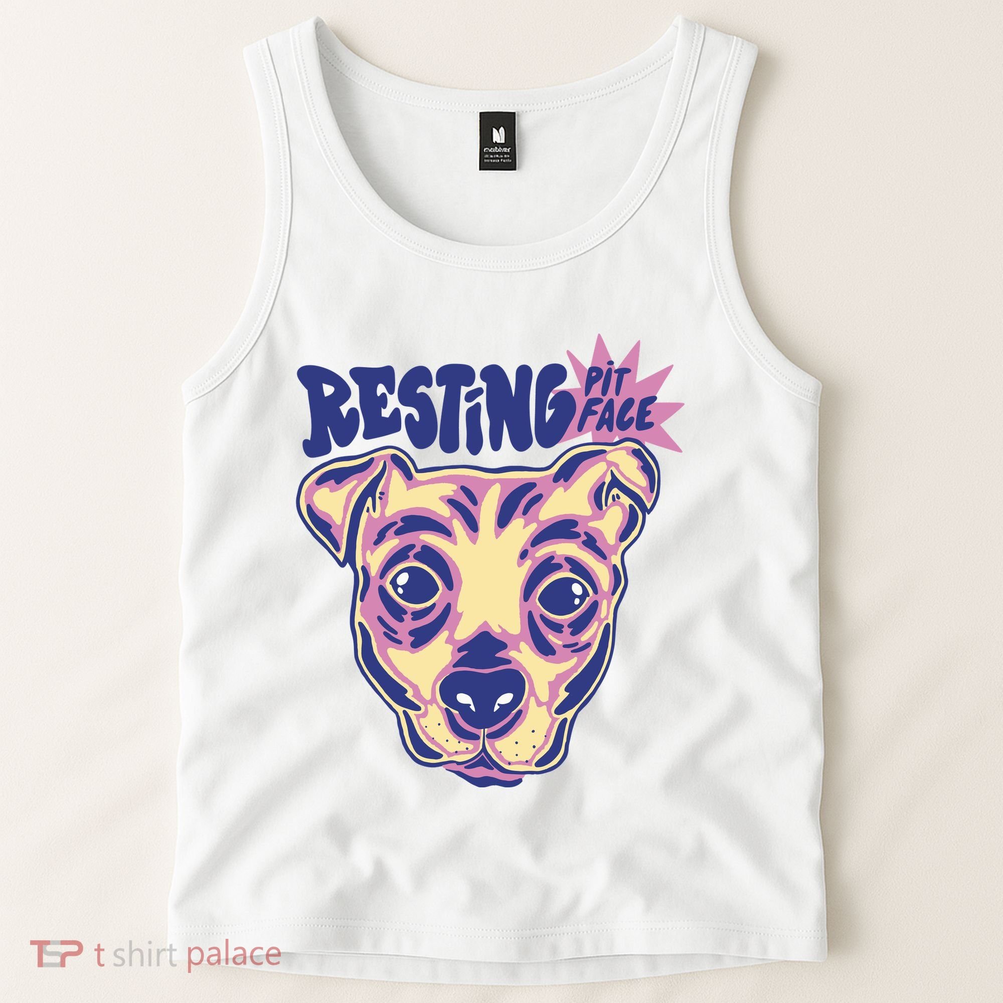 Resting Pit Face Funny Pit Bull Dog Tank Top