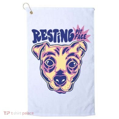 Resting Pit Face Funny Pit Bull Dog Golf Towel