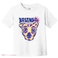 Resting Pit Face Funny Pit Bull Dog Toddler T-Shirt thumb 0