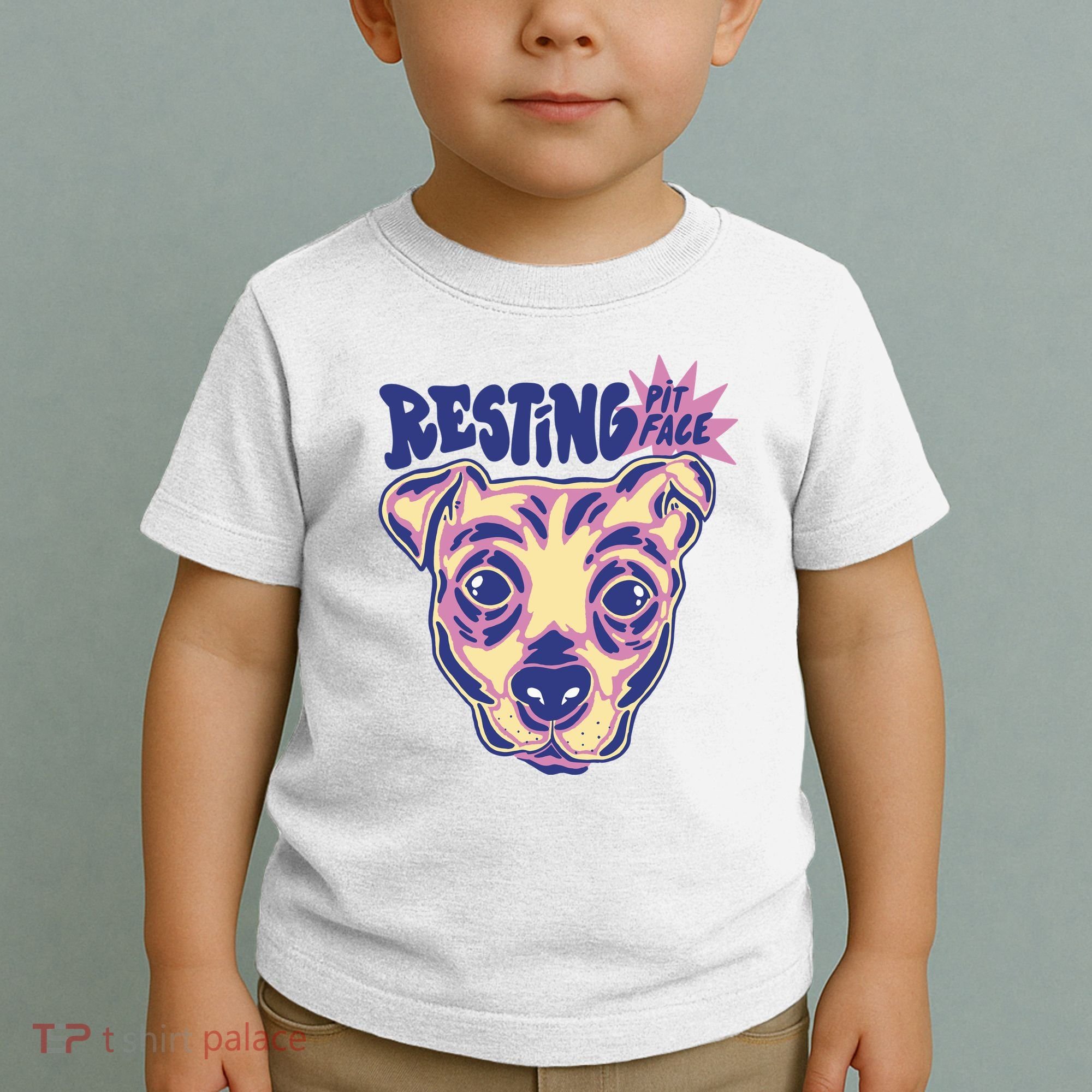 Resting Pit Face Funny Pit Bull Dog Toddler T-Shirt