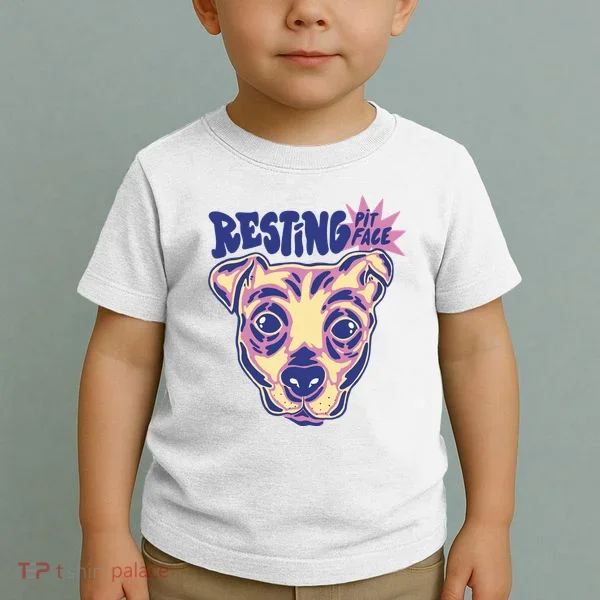 Resting Pit Face Funny Pit Bull Dog Toddler T-Shirt