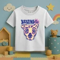 Resting Pit Face Funny Pit Bull Dog Toddler T-Shirt thumb 3