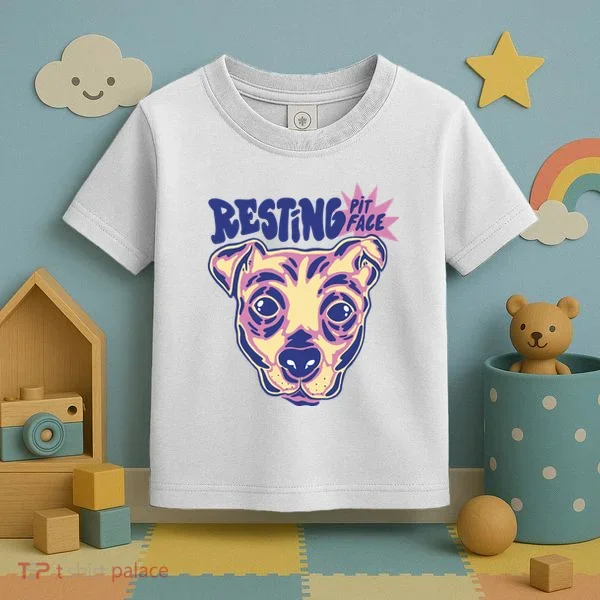 Resting Pit Face Funny Pit Bull Dog Toddler T-Shirt