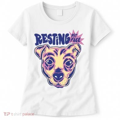Resting Pit Face Funny Pit Bull Dog Women's T-Shirt