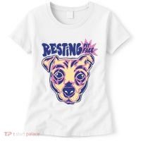 Resting Pit Face Funny Pit Bull Dog Women's T-Shirt thumb 0