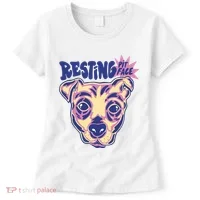 Resting Pit Face Funny Pit Bull Dog Women's T-Shirt thumb 0