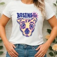 Resting Pit Face Funny Pit Bull Dog Women's T-Shirt thumb 2
