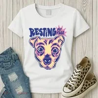 Resting Pit Face Funny Pit Bull Dog Women's T-Shirt thumb 3