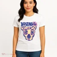 Resting Pit Face Funny Pit Bull Dog Women's T-Shirt thumb 4
