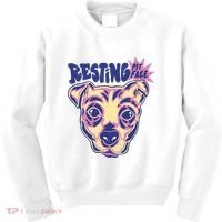 Resting Pit Face Funny Pit Bull Dog Kids Sweatshirt thumb 0